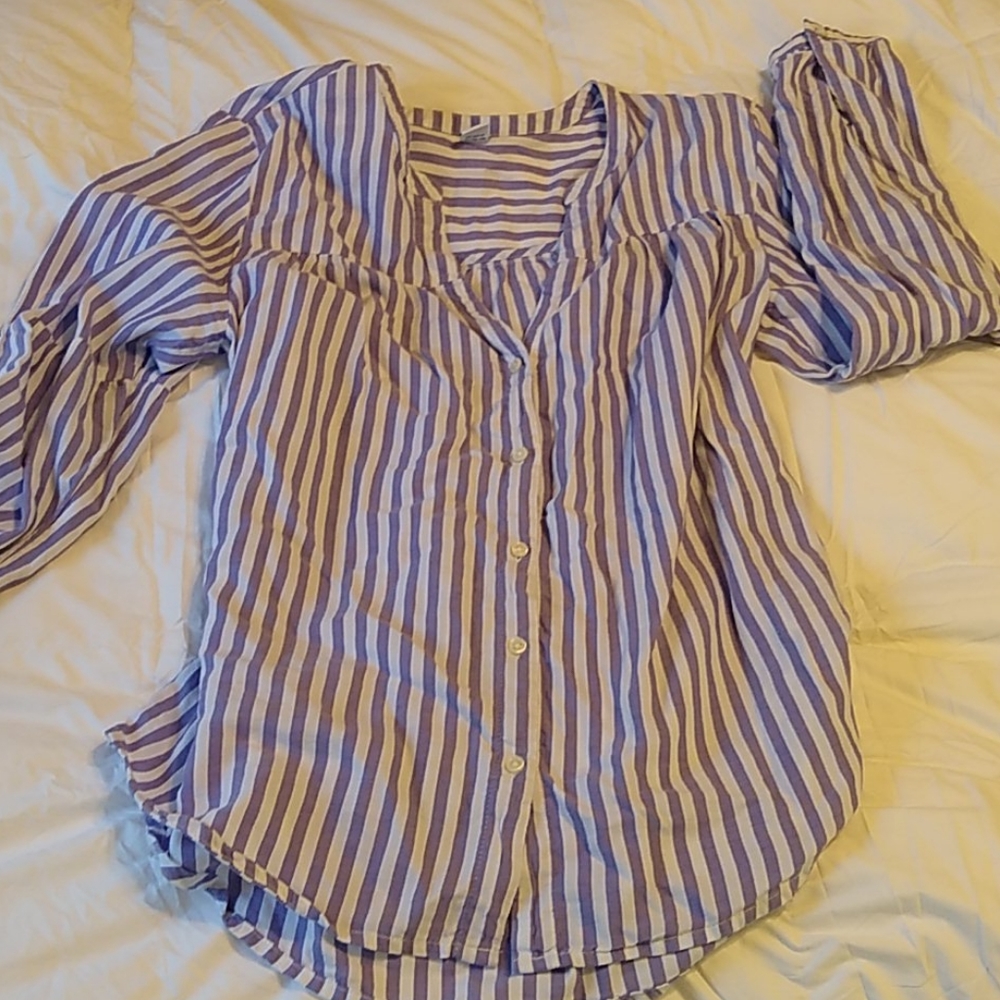 EUC striped peasant blouse